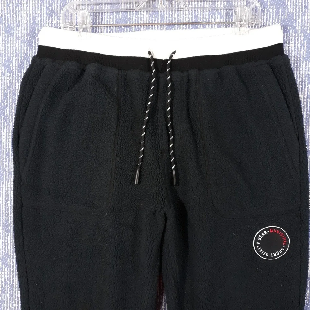 Municipal Sport Utility Gear Fleece Sweatpants Mens Large Drawstring Black